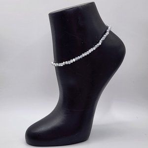 Crystal anklet, ankle bracelet, coated silver crystal beads